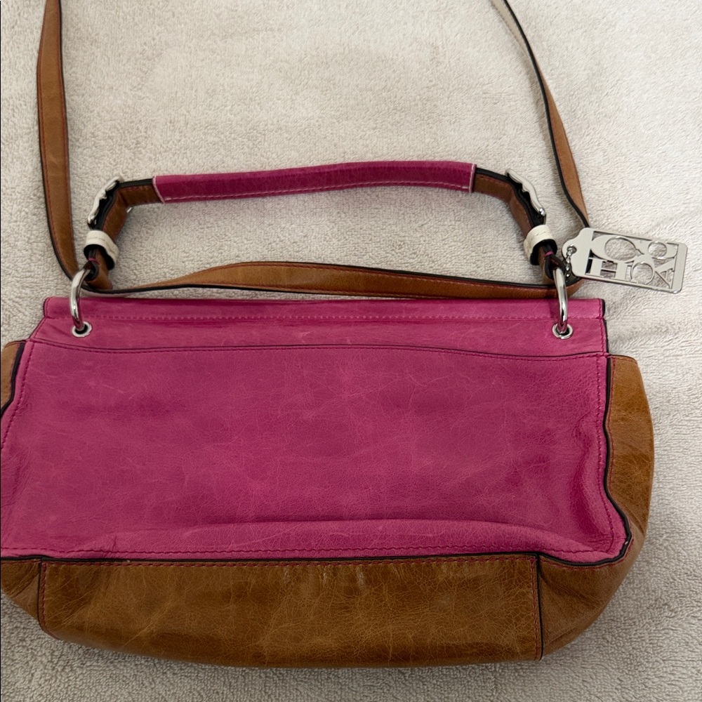 Coach Two-Tone Pink and Brown Shoulder Bag with Silver Hardware $100 or B/0 - Picture 3 of 17